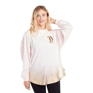 Disney Parks DISNEYLAND Spirit Jersey pink gold ombre Long Sleeves PULLOVER Sz-S
